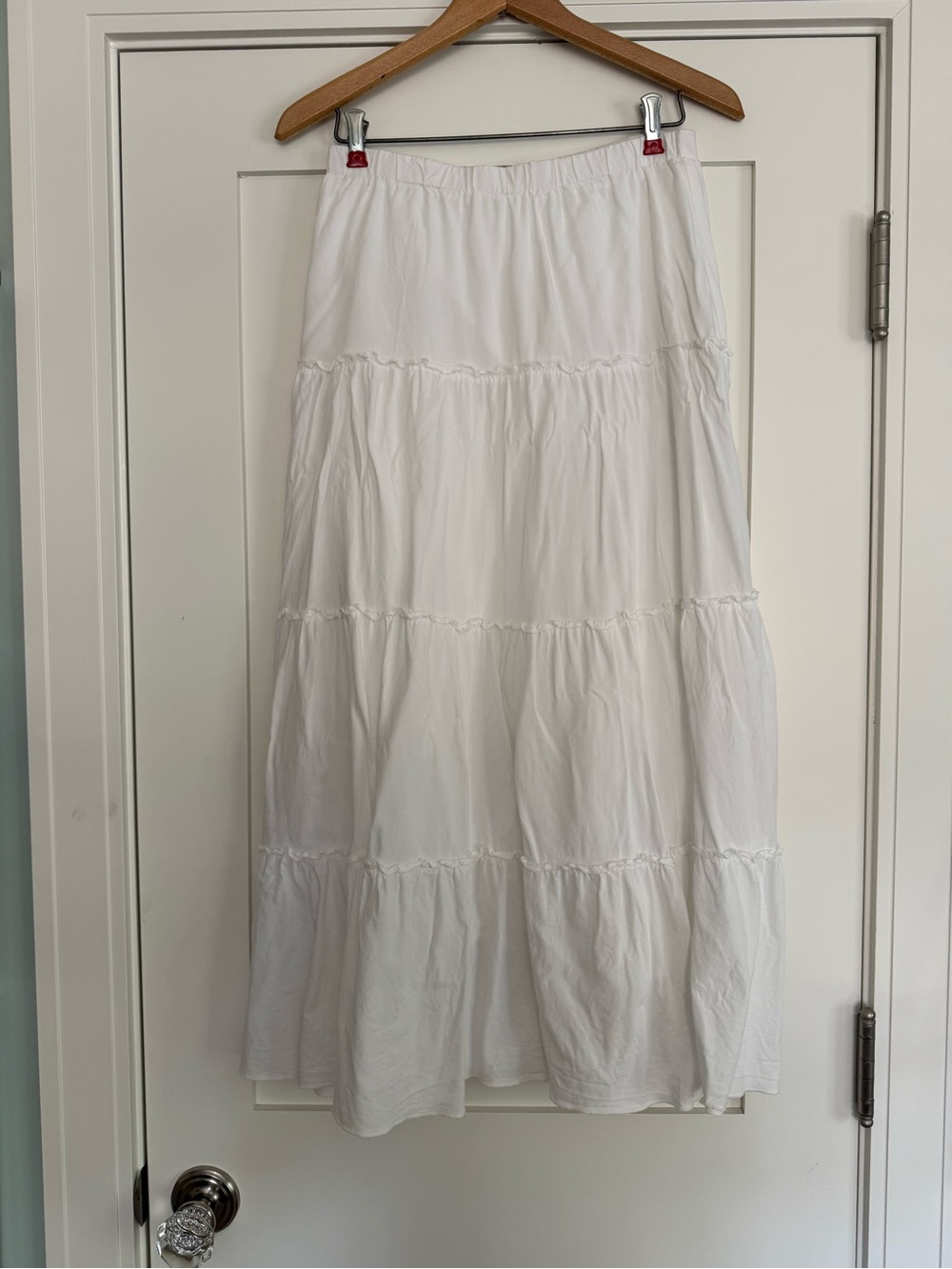Brandy Melville White Tiered Maxi Skirt One Size Fits Most Lined